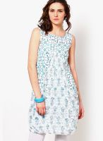 Alma Aqua Blue Printed Kurtis