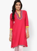 Alma Pink Embroidered Kurta