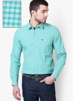 Arrow Sports Green Check Slim Fit Casual Shirt