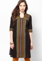 Aurelia Black Solid Kurtis