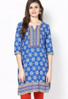 Aurelia Blue Printed Kurtis