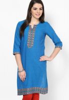 Aurelia Blue Solid Kurtis