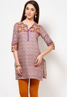 Aurelia Purple Printed Kurtis