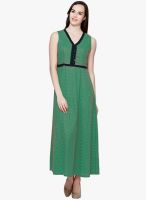 Bhama Couture Green Colored Printed Maxi Dress