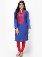 Biba Blue Embroidered Kurtas