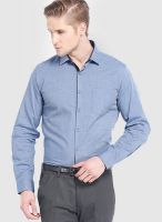 Black Coffee Blue Slim Fit Formal Shirt