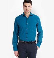 Black Coffee Green Slim Fit Formal Shirt