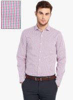 Black Coffee Red Striped Slim Fit Formal Shirt