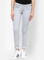 Boohoo Blue Clare Wow Bleach Super Skinny Jeans