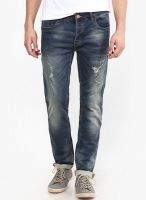 Breakbounce Indigo Thunderbolt Slim Fit Jeans