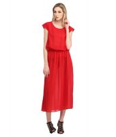 Cottinfab Red Georgette Maxi Dress