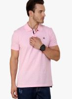 Crimsoune Club Pink Printed Polo T-Shirts
