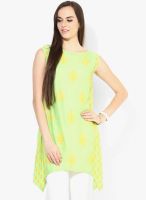 Divina Green Printed Viscose Kurti