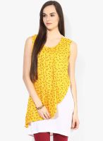 Divina Yellow Printed Viscose Kurti