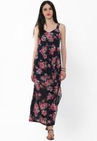 Faballey Black Colored Printed Maxi Dress