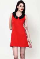 Faballey Sleeve Less Embellished Red Dress