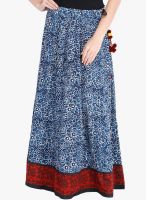 Folklore Blue Flared Skirt