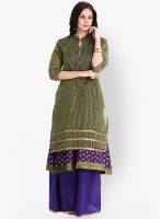 Folklore Green Embellished Kurtis