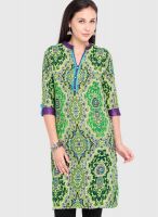 Folklore Green Printed Kurtas