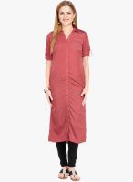 Folklore Maroon Solid Kurta