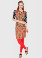 Folklore Red Printed Kurta