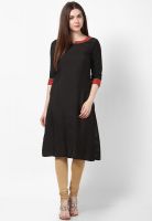 G Black Solid Kurta