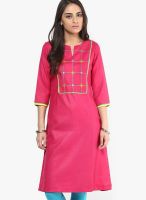 G Fuchsia Solid Kurta