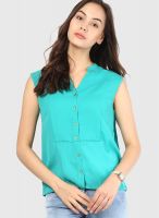 Ginger By Lifestyle Green Solid Blouse