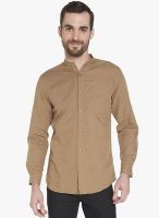 Globus Beige Solid Regular Fit Casual Shirt