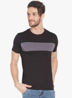 Globus Black Solid Round Neck T-Shirt