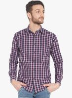 Globus Navy Blue Checked Regular Fit Casual Shirt