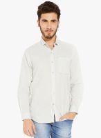 Globus Off White Solid Regular Fit Casual Shirt