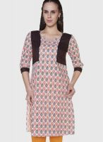 Globus Orange Printed Kurtis