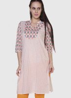 Globus Orange Printed Kurtis