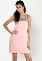 Globus Sleeve Less Solid Pink Dress