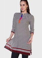 Globus White Printed Kurtis