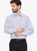 Globus White Striped Regular Fit Casual Shirt