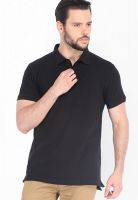 Highlander Black Solid Polo TShirts