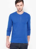 Highlander Blue Solid Henley TShirts