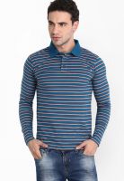 Highlander Blue Striped Polo TShirt