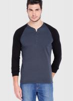 Highlander Grey Solid Henley TShirts