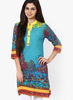 Indidori Blue Printed Kurtis