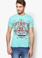 Indigo Nation Aqua Blue Slim Fit Crew Neck T Shirt Indigo Nation Aqua Blue Slim Fit Crew Neck T Shirt