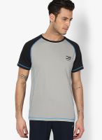 Jack & Jones Grey Printed Round Neck T-Shirts