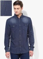 Jack & Jones Navy Blue Casual Shirt