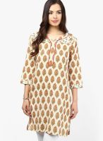 Jaipur Kurti Beige Printed Kurtis