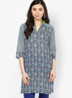 Jaipur Kurti Blue Printed Kurta