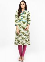 Jaipur Kurti Green Printed Kurtis