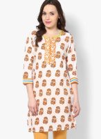 Jaipur Kurti Orange Printed Kurtis