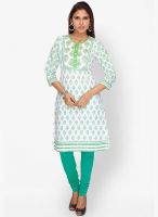Jashn Green Printed Kurtis